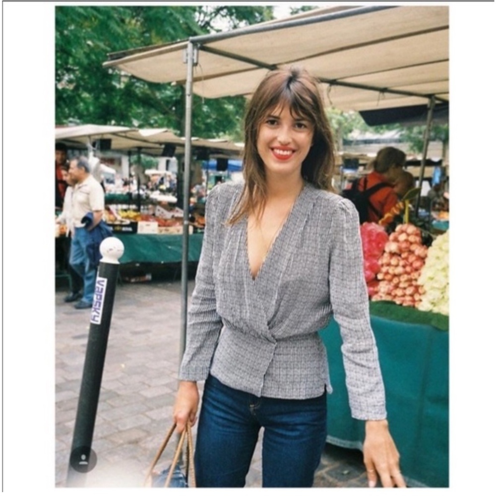 Rouje patten v neck wrap blouse